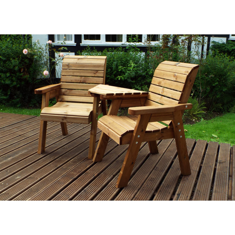 Union Rustic Garcia Wooden Love Seat Wayfair.co.uk